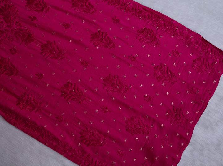 Nazakat Deep Pink Premium Long Chanderi Kurta
