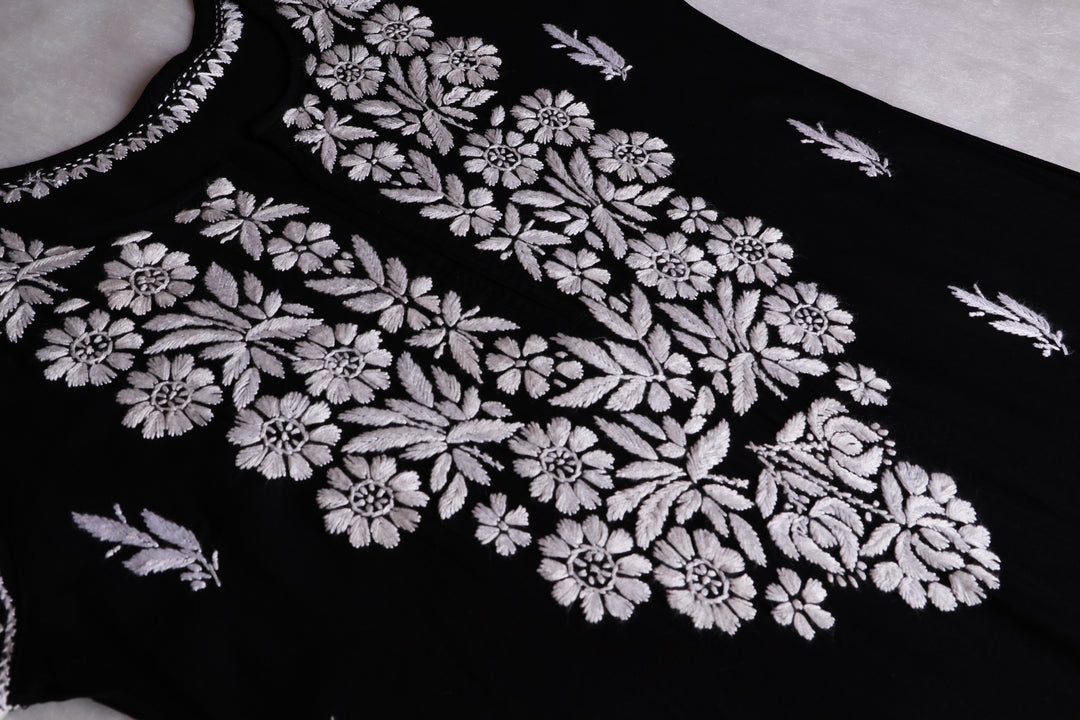 Mariyam Black Long Rayon kurta