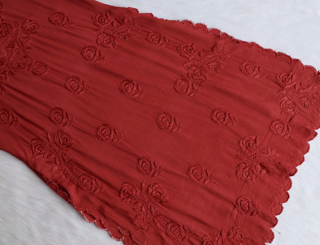 Gul Rose Brown Scalloped Rayon set