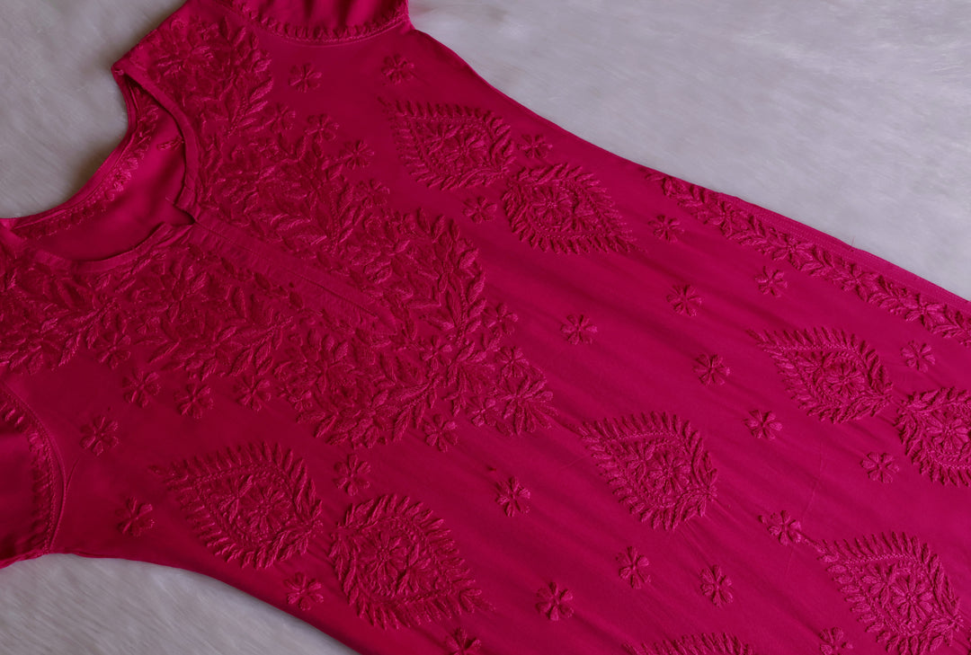 Zobia Deep Pink 2 piece Rayon set