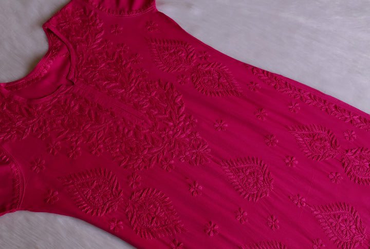 Zobia Deep Pink 2 piece Rayon set