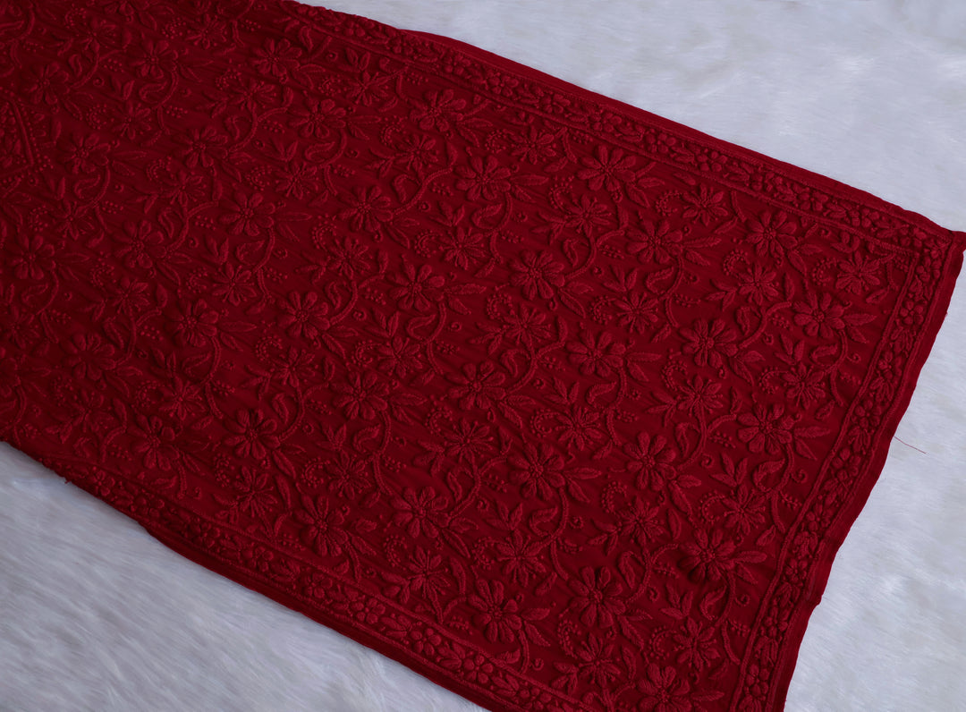 Alayna Maroon Jaal Viscose Georgette Kurta