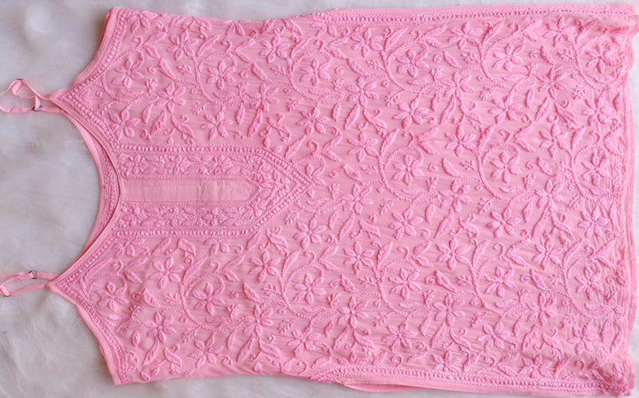 Mehr Baby Pink Viscose Strappy Kurta