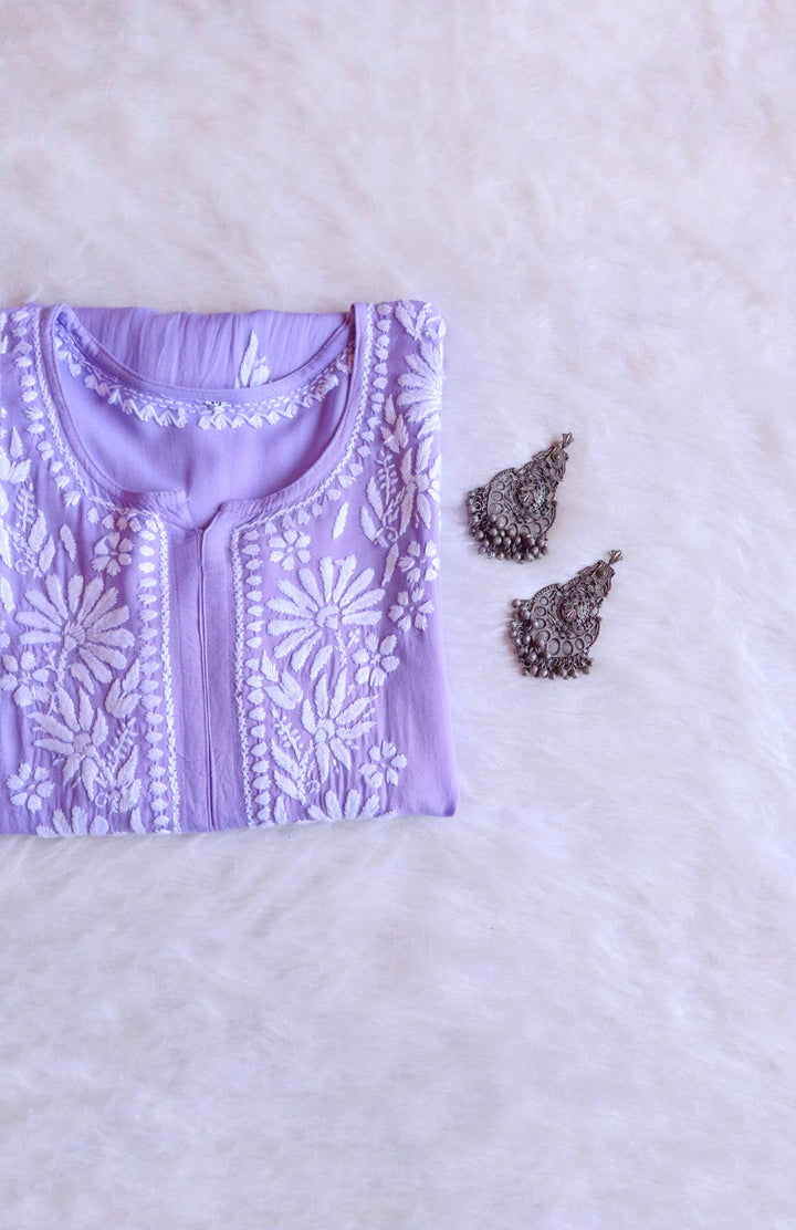 Duaa Lavender Long Rayon kurta