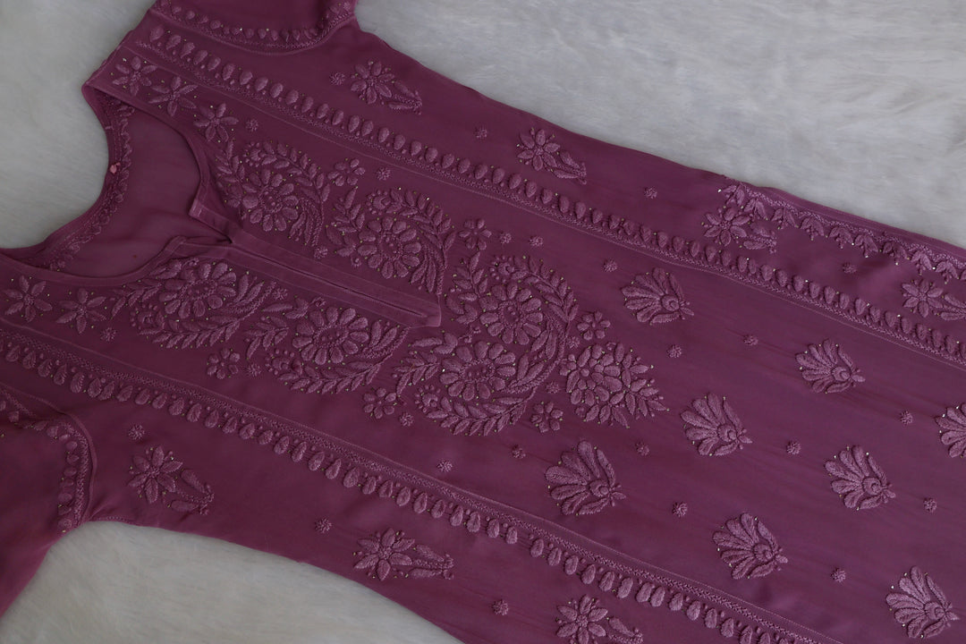 Heer Dusty Purple Viscose Georgette Kurta