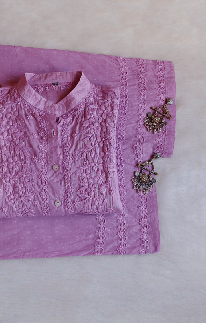 Nazakat Dusty Purple Pure Cotton Kurta Set