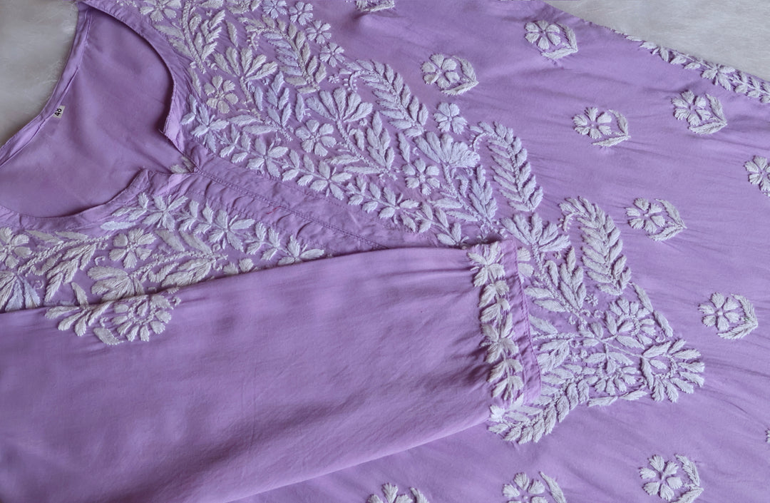 Mahnoor Lavender Long Modal Kurta