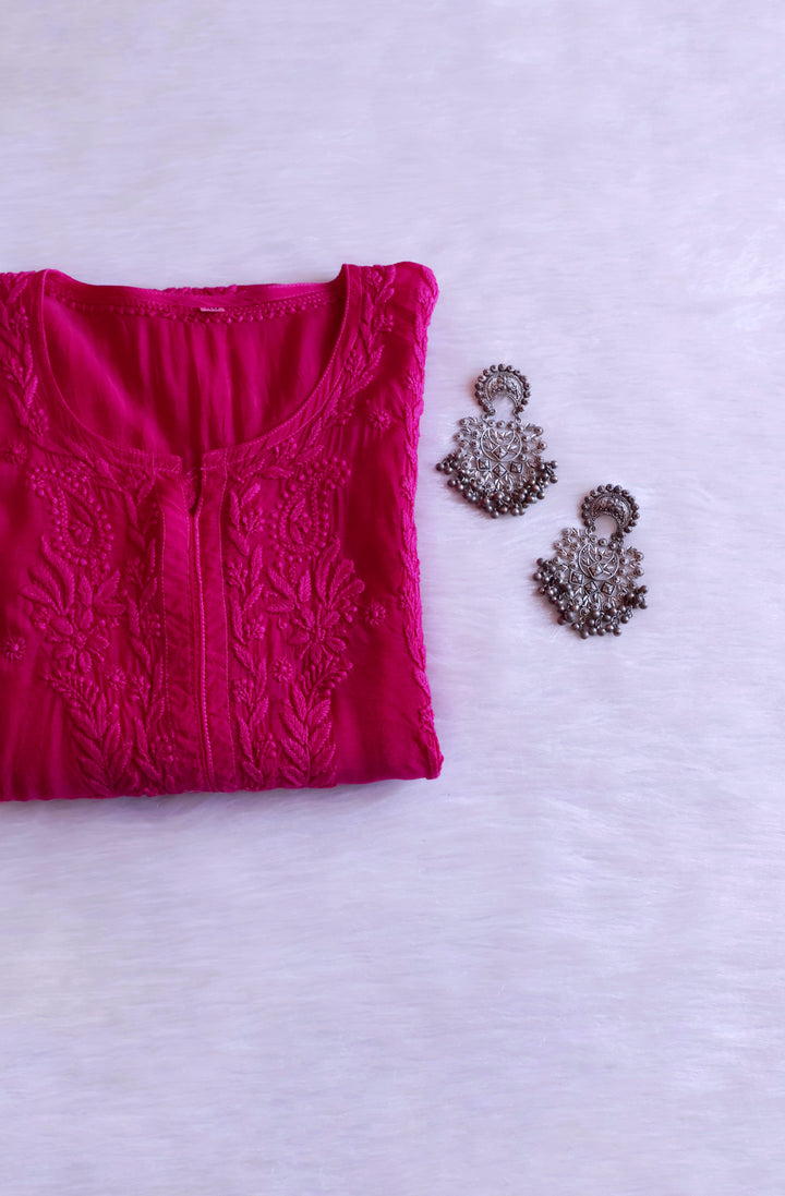 Haania Deep Pink Pure Muslin  Kurta