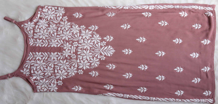 Raaha Dusty Mauve Sleeveless Rayon Kurta Pant set