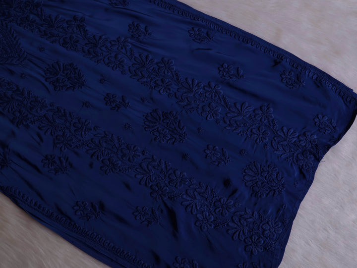 Haya Royal Blue Pure Crepe Kurta