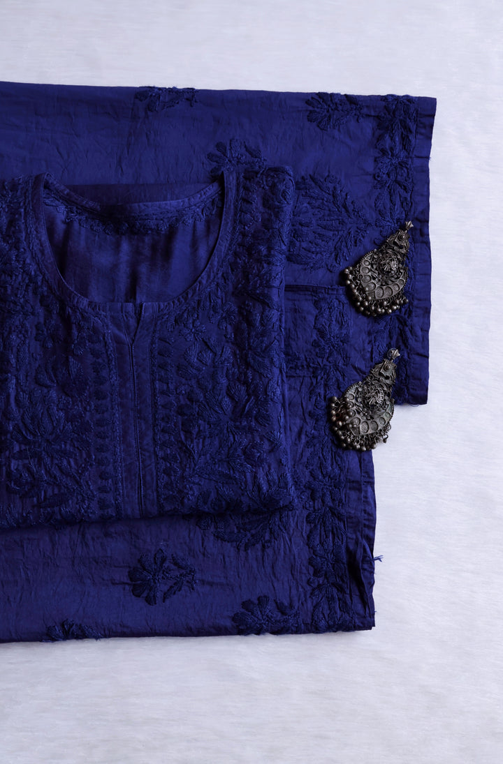 Meerab Royal Blue Pure Chanderi set