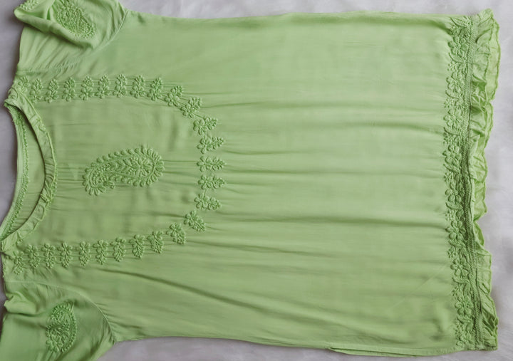 Zamda Afghani Lime Green Pure Modal Set