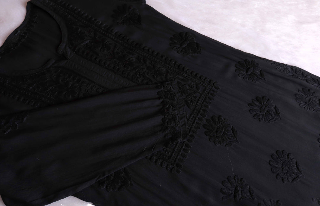 Duaa Black Modal Kurta Pant set