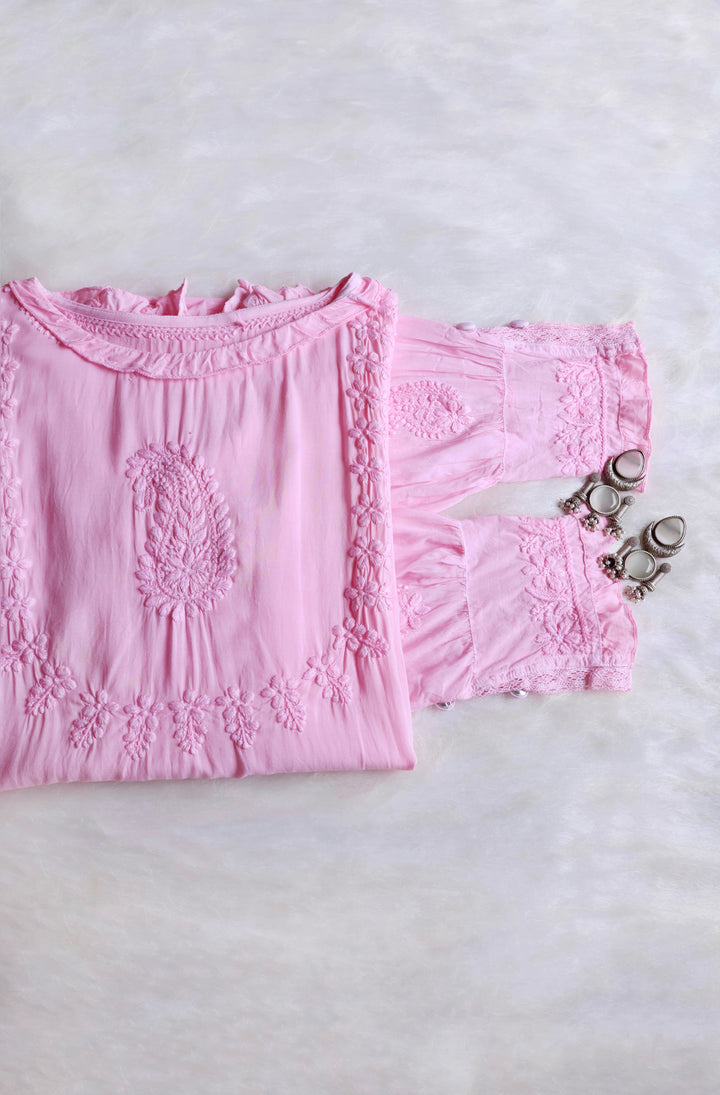 Zamda Afghani Baby Pink Pure Modal Set