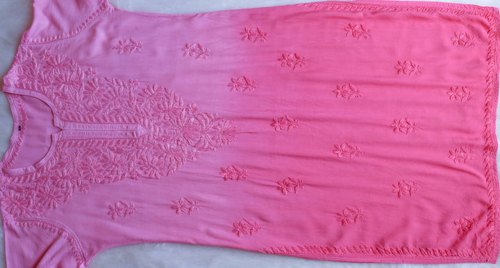 Amirah Baby Pink Ombre Long Rayon Kurta