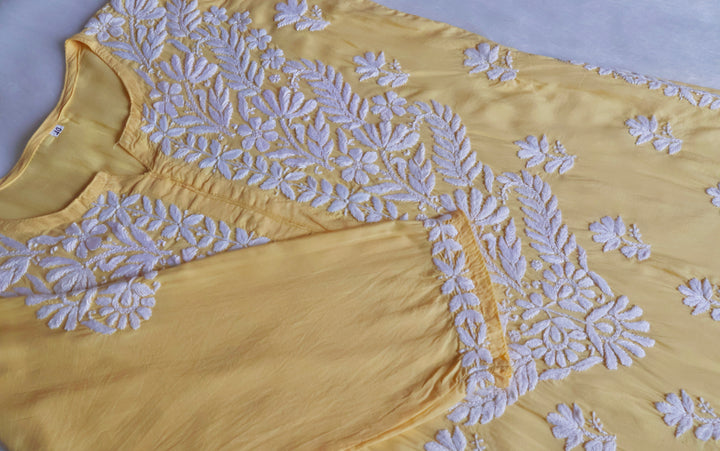 Mahnoor Yellow Long Modal Kurta