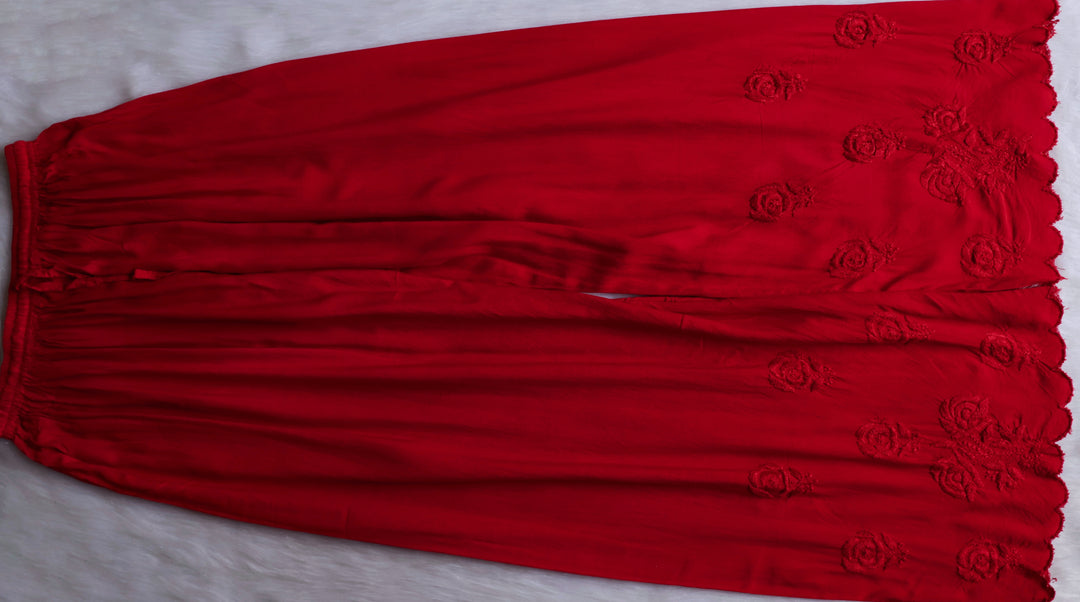 Gul Red Scalloped Rayon set