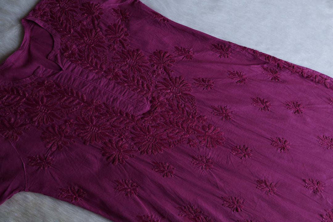 Anah Dusty Plum Pure Cotton Kurta