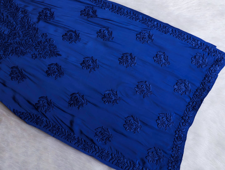 Mehr Royal Blue Crepe Silk Kurta