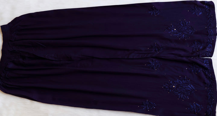 Naira Navy Blue Rayon Mukaish 3 Piece Set