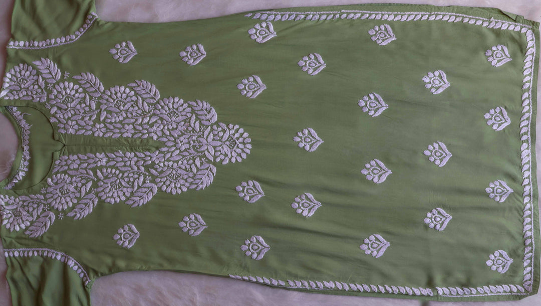 Raaha Sage Green Long Rayon kurta