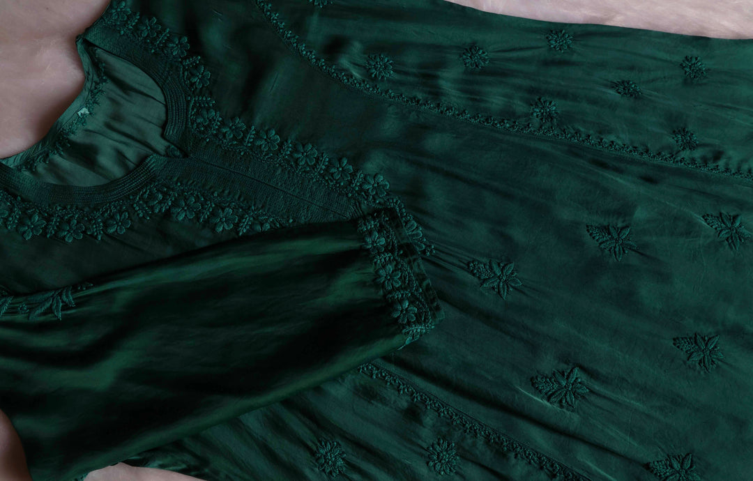 Mehr Deep Green Modal Silk Dress