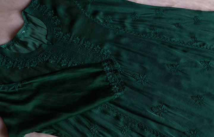 Mehr Deep Green Modal Silk Dress