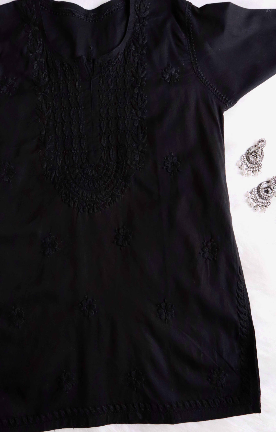 Aira Black Short Mulmul kurta