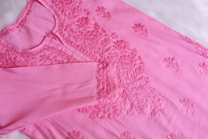 Jannat Baby Pink Chanderi Kurta