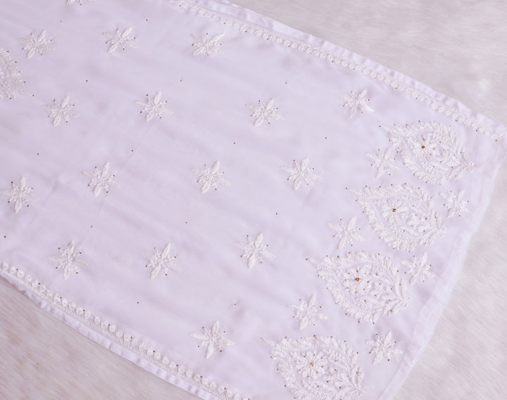 Sunehri White Georgette Mukaish kurta