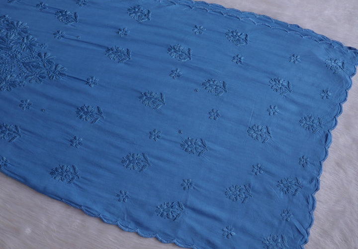 Alishba Ice Blue Scalloped Rayon set