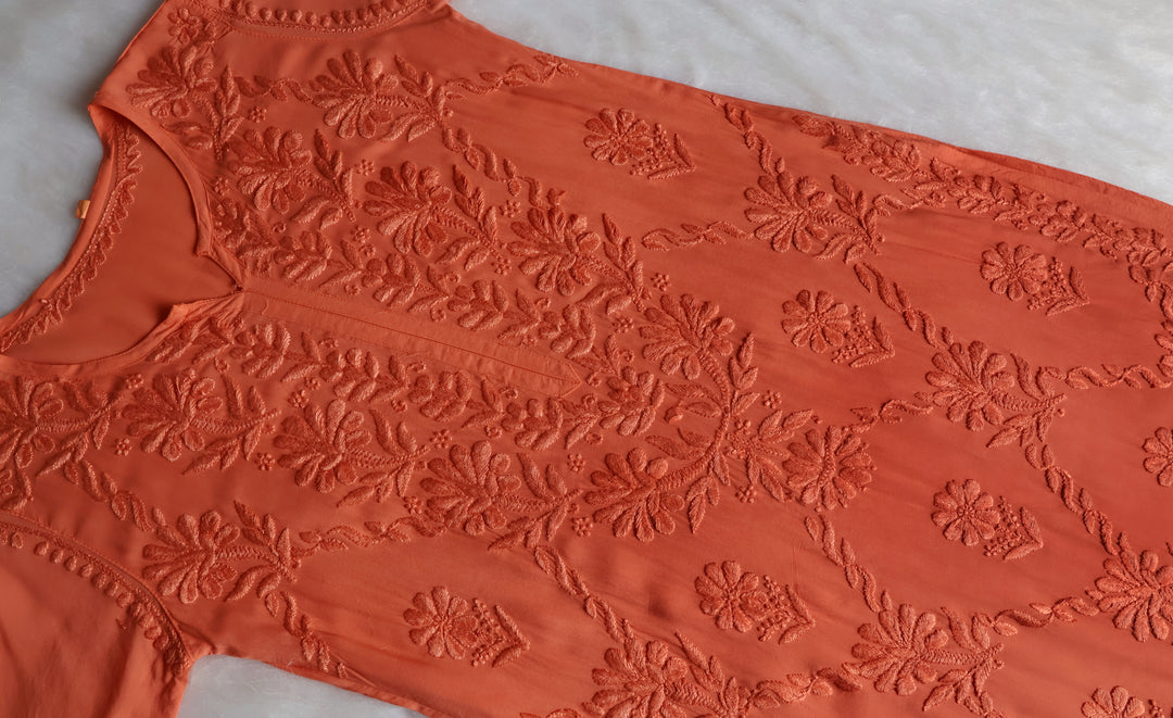 Alanah Saffron Long Modal Kurta