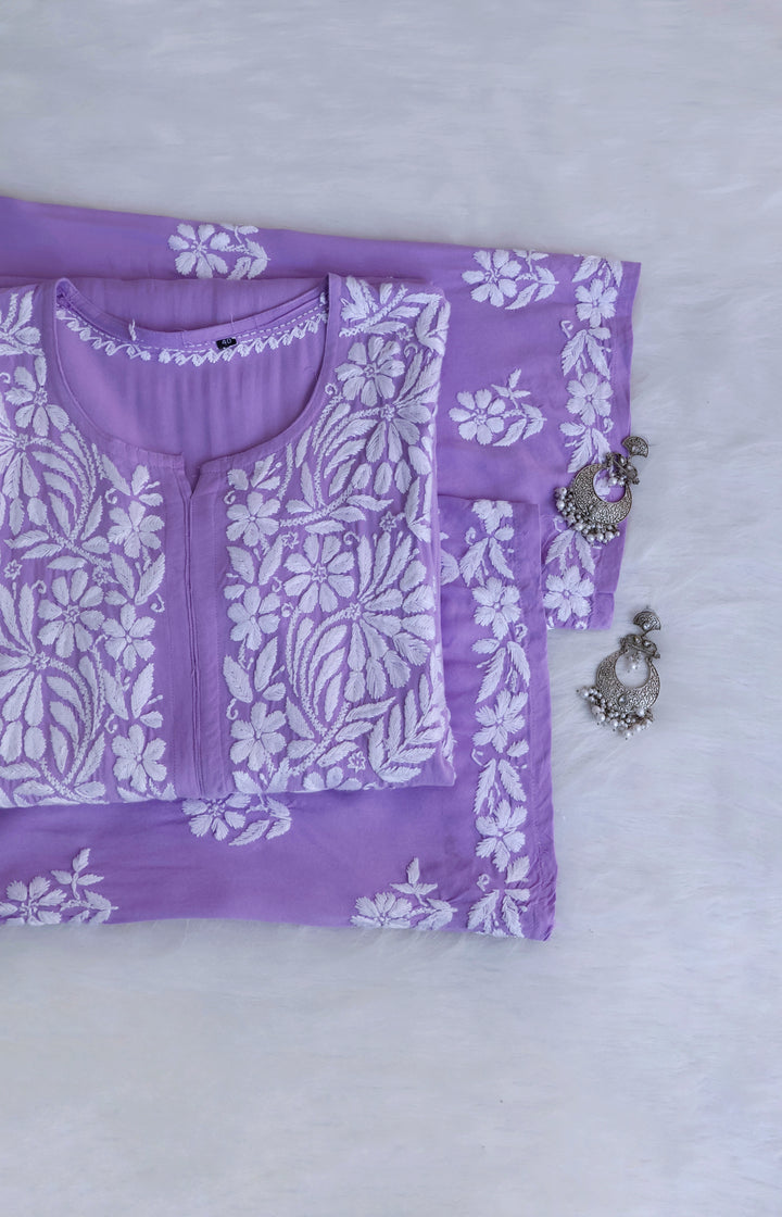 Ayesha Lavender Rayon Kurta Pant set
