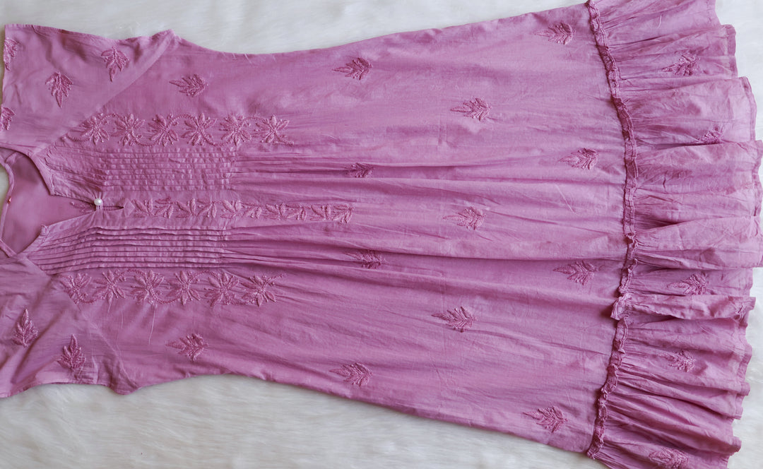 Noor Dusty Purple Pure Cotton Midi Dress