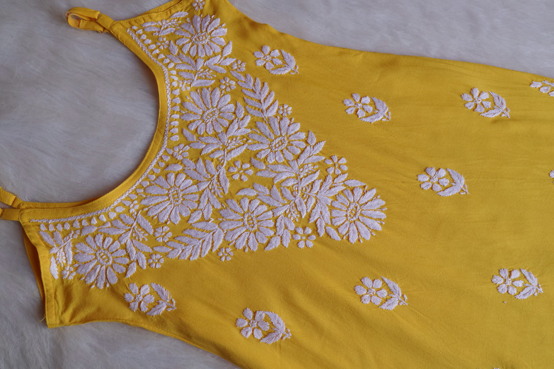 Farhaa Yellow Short Sleeveless Kurta
