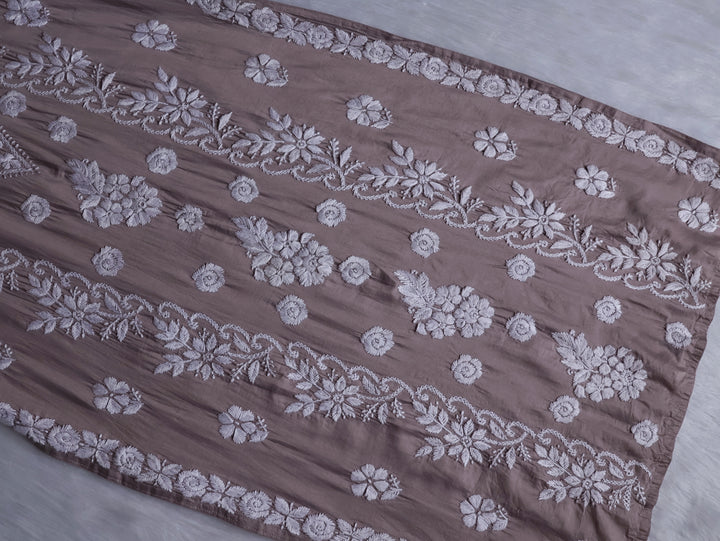 Zargul Grey Premium Chanderi Silk Kurta
