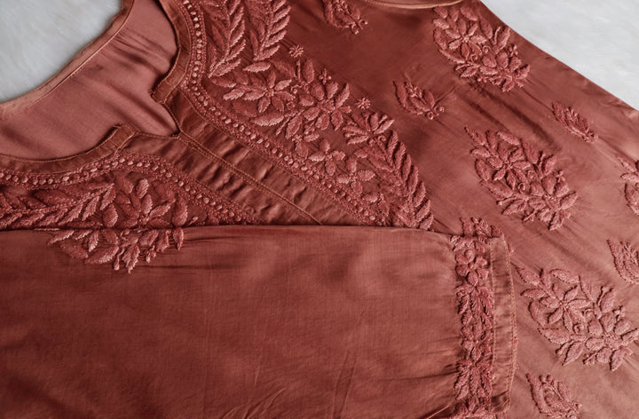 Mehr Rose Brown Modal Silk short top