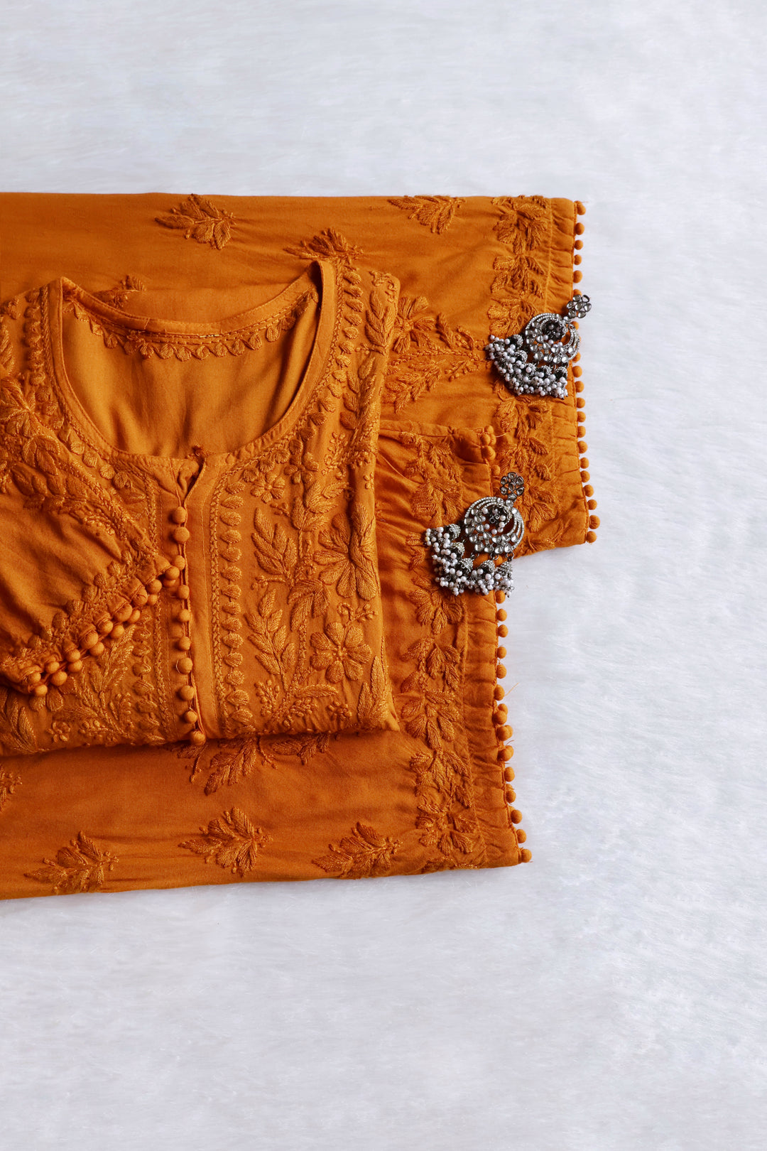 Enaara Mustard Potli Button Rayon set