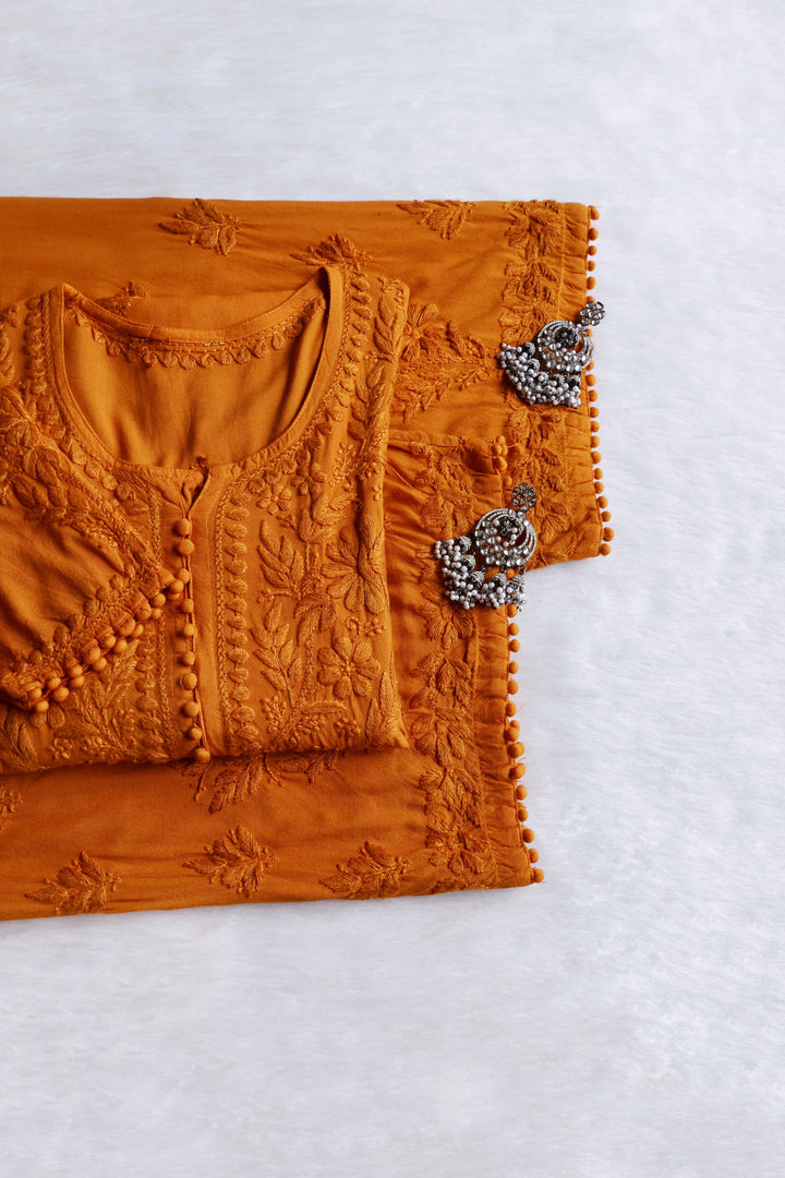 Enaara Mustard Potli Button Rayon set
