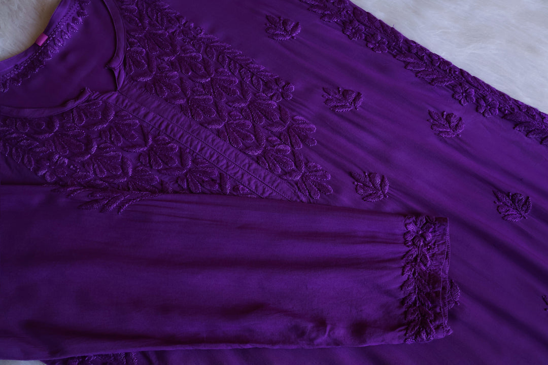 Duaa Deep Purple Modal Ombre Kurta Pant set