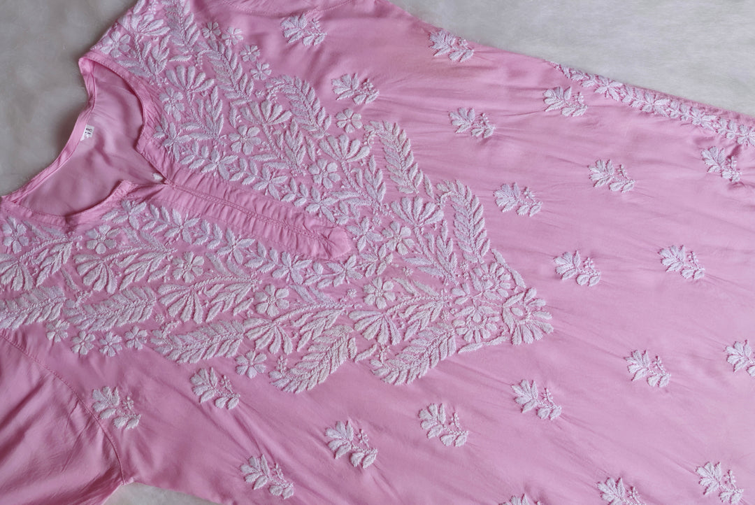 Mahnoor Baby Pink Long Modal Kurta