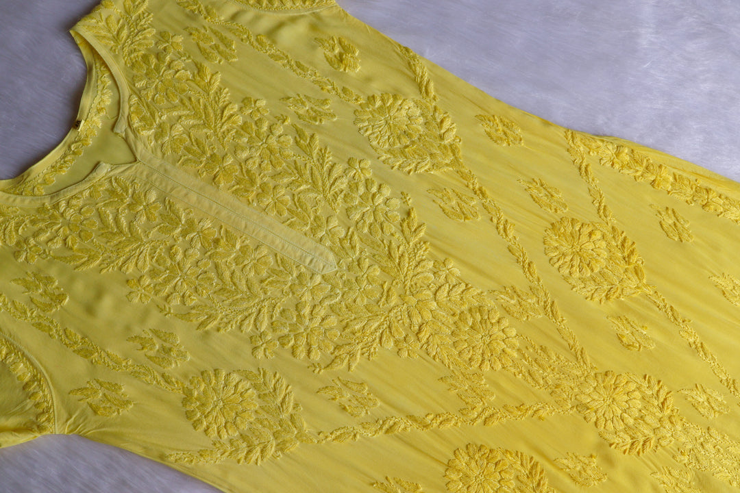 Anam Pastel Yellow Modal Ombre Kurta Pant set