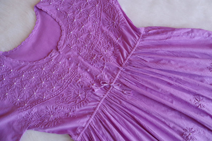 Zohra Lavender Pearl short Frock