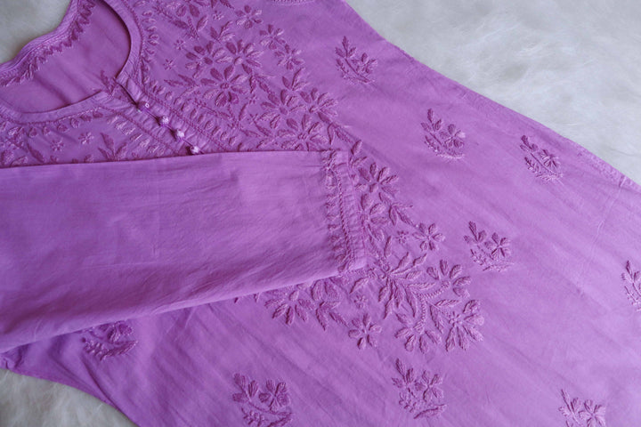 Aafia Lavender Long Cotton kurta