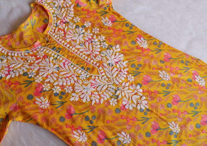 Sajal Yellow Pure Mulmul set