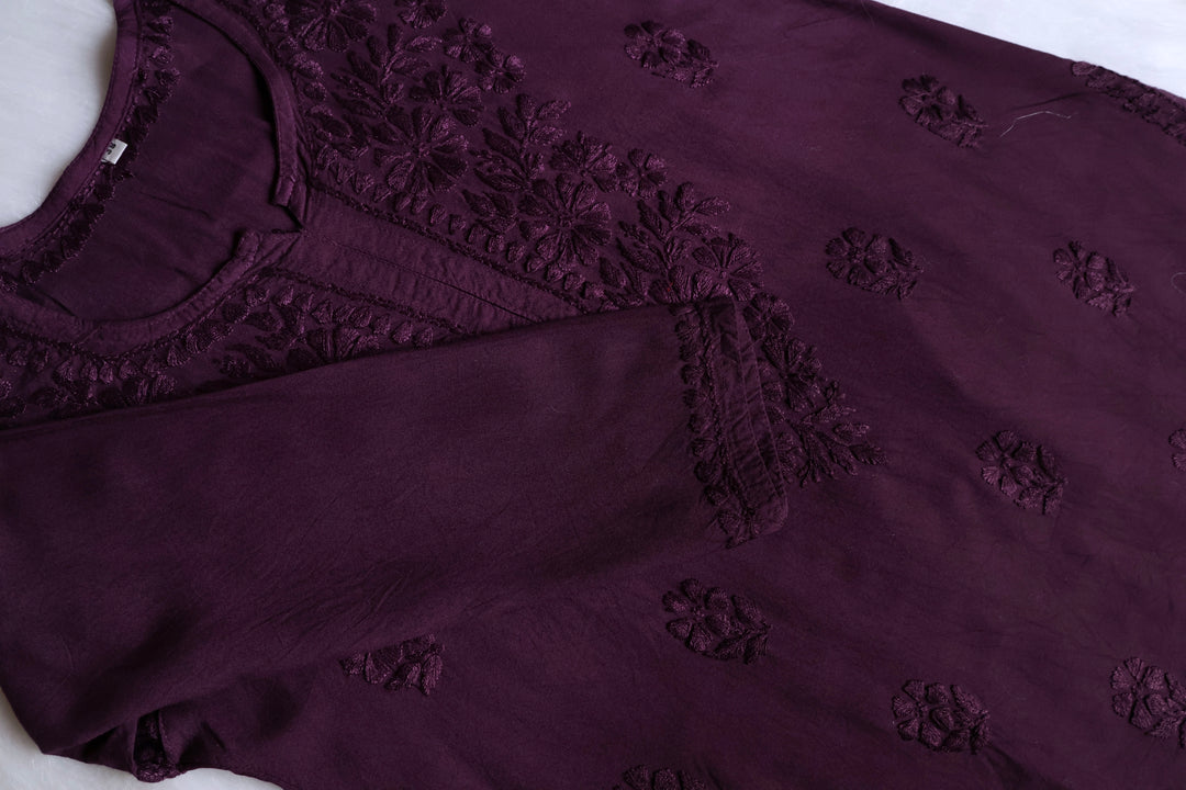 Farhaa Smoky Purple Short Rayon Kurta
