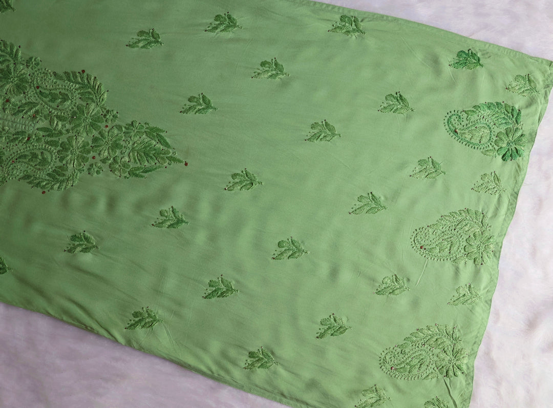 Green Rayon mukaish Long Kurta