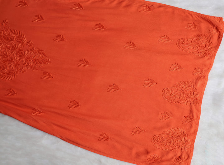 Zahrah Rust Ombre Long Rayon Kurta