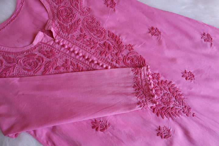 Gul Baby Pink Cotton Kurta