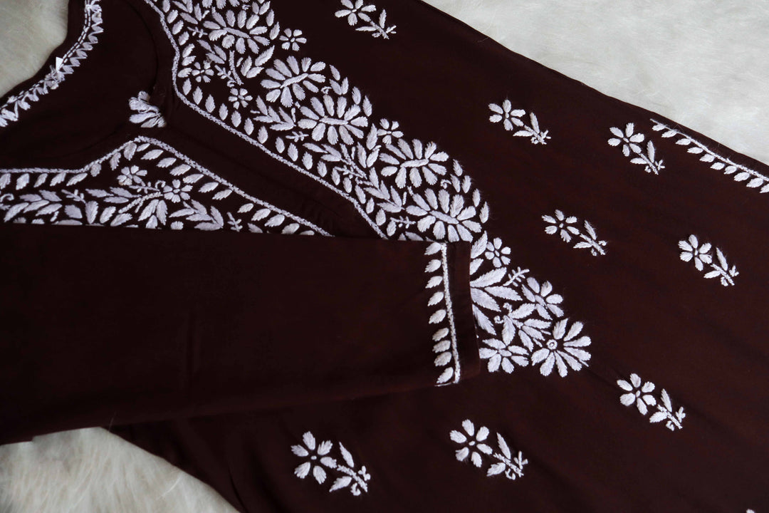 Aayat Chocolate Brown Long Rayon kurta